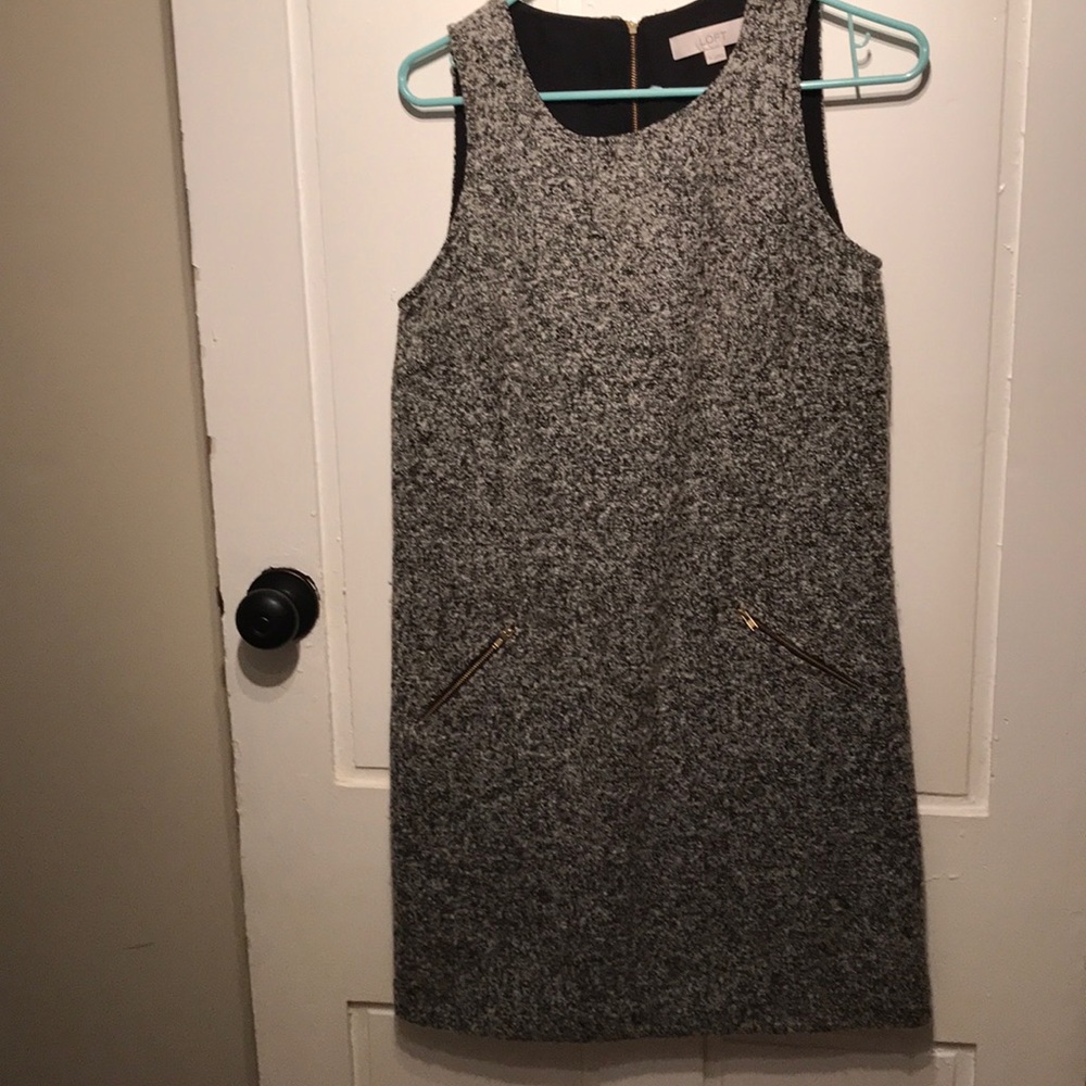Loft Winter Sleeveless Dress With Zipper Pockets